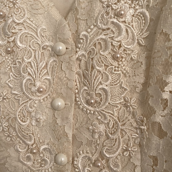 Vintage Cachet Jacket Lace Pearls - Picture 6 of 11